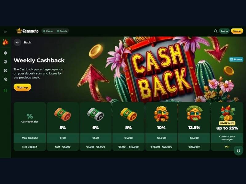 How all bonuses add up over time at Casinacho Casino Nacho Casino for Canada